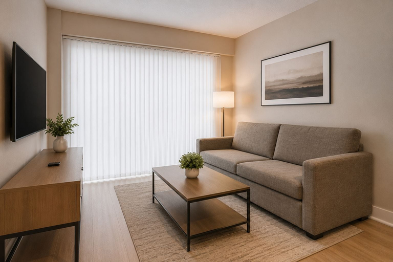 Living area, Blueside Central Suites, Toronto
