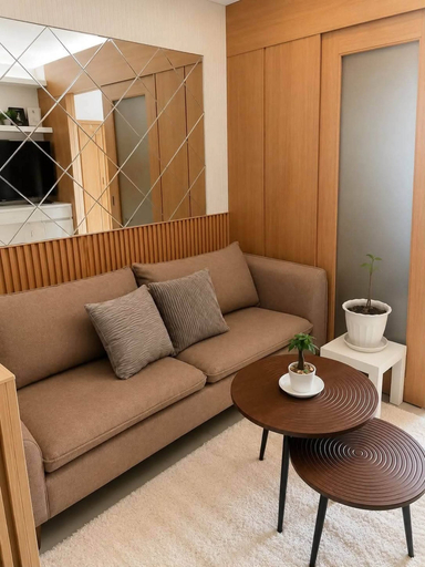 Living room 2, Quaint 1BR Condo Terrace-pool View Front Moa-shell, Pasay City