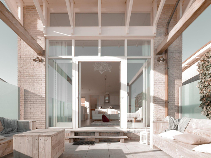 Balcony/terrace 5, Panoramic Dyke Villa with Whirlpool, Wûnseradiel