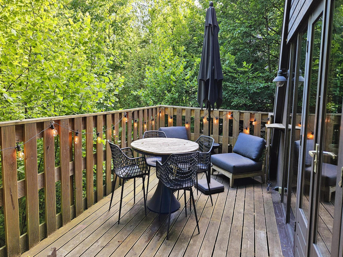 Balcony/terrace, Elegant Chalet Getaway in Ardennes, Luxembourg