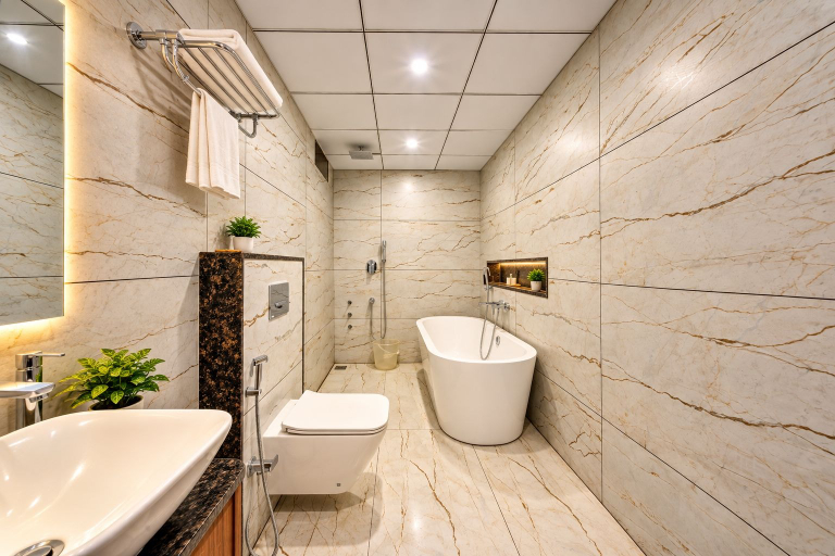 Bathroom 3, HOTEL THE PEARL SHINE, Uttara Kannada