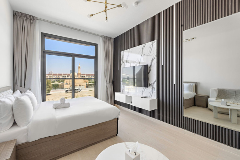 Bedroom 4, Stylish Studio in New Residence With Pool and gym, Dubai