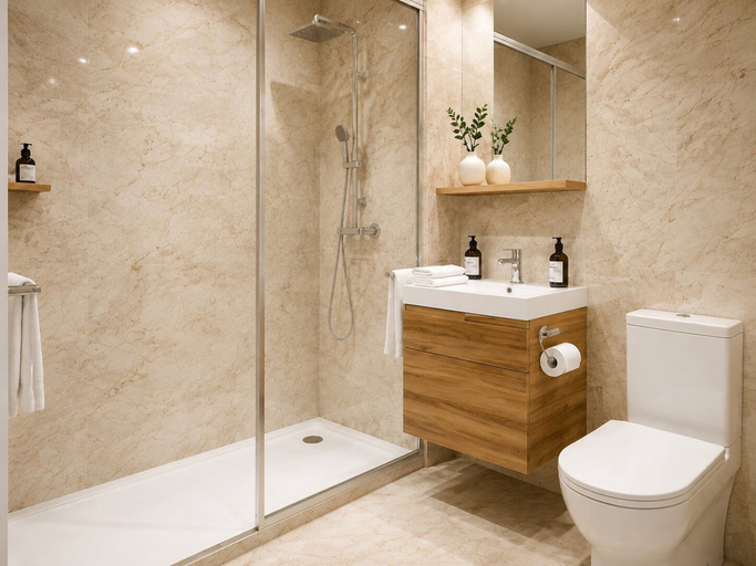 Bathroom, Darwin CBD 2-bed Apartment With Rooftop BBQ 2-bed, Darwin