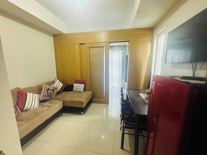 Living area, Happy 1-bedroom Condo With Balcony Facing Pool Tower Facing MOA, Pasay City