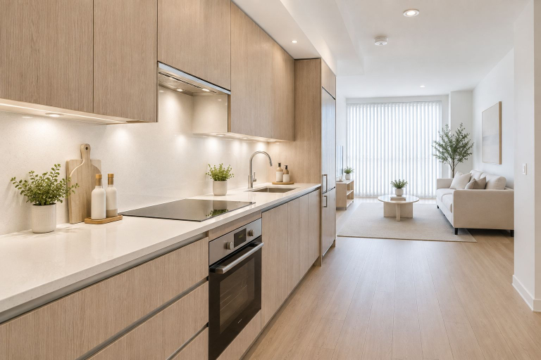 Private kitchen, Lawrence Grove Suites, Toronto
