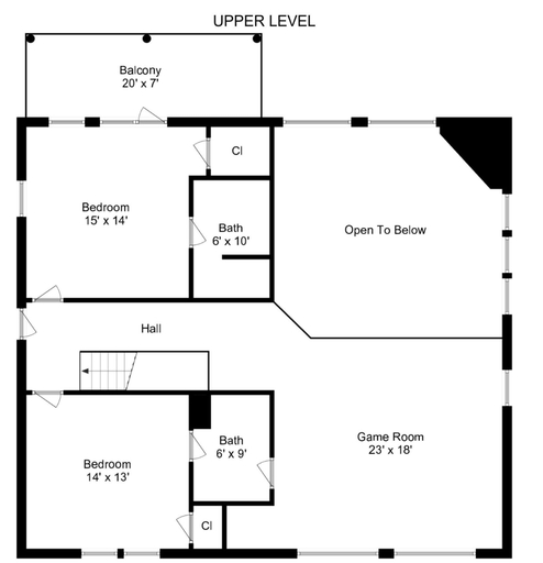 Floor plan 5, Robin's View 5 Bedroom Cabin, Sevier