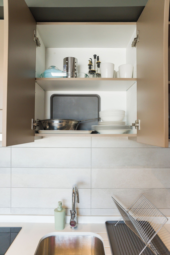 Private kitchen 4, Chic 2BR Apt in Ñuñoa with Balcony for 5, Cordillera