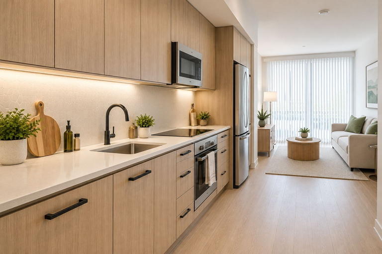Private kitchen, Delvale City Suites, Toronto