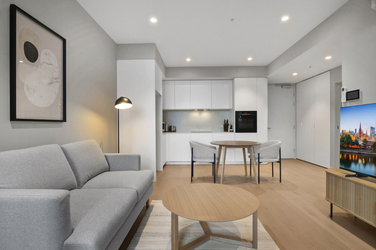 Living room 3, Skyline 1-bed Apartment Near Melbourne CBD, Melbourne
