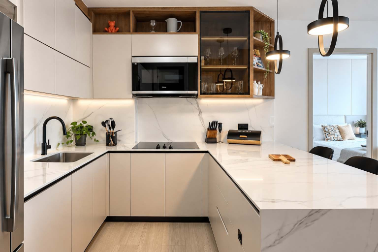 Private kitchen, 2BR at First del Sol Modern & Stylish, Panamá