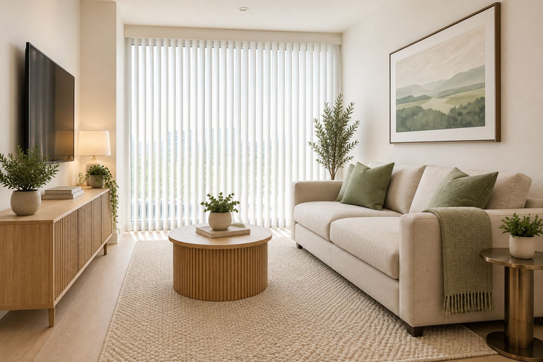 Living area, Delvale City Suites, Toronto
