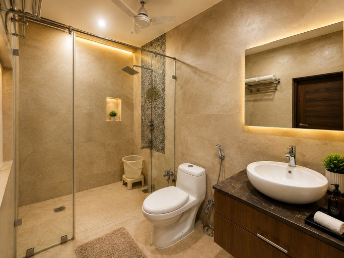 Bathroom 2, Amar's Khajuraho Mansion By TRPOTELS, Chhatarpur