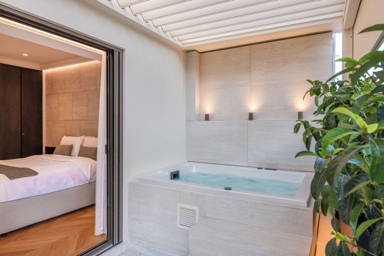 Outdoor spa tub, Acropolis Luxury Penthouse with Jacuzzi, Attica