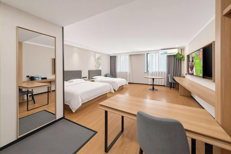 Bedroom, GreenTree Inn Express Hotel (Yangzhou Slender West Hunan Branch), Yangzhou