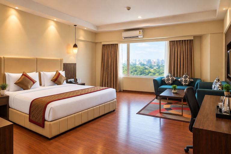 Bedroom 3, The Altruist Wagholi Hotel, Pune