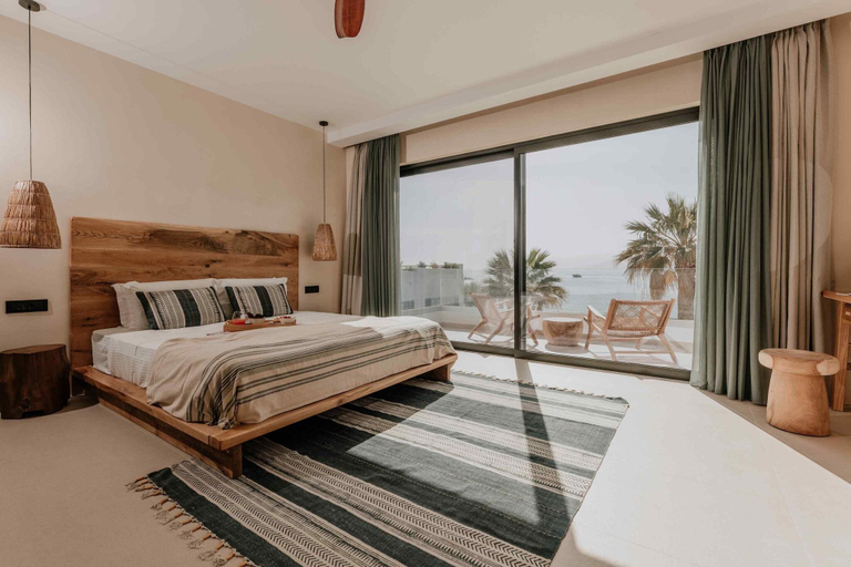 Bedroom, Ostrako Beachside Suites, South Aegean