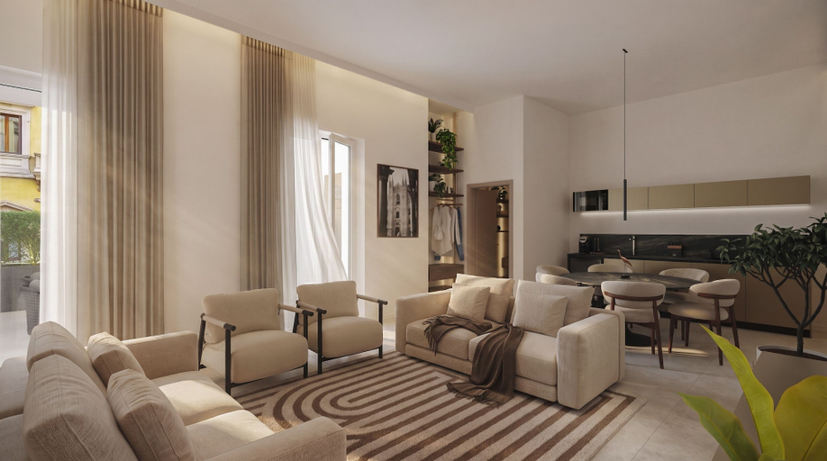 Living area 2, Ferretti Suite Hotel Al Duomo, Milano