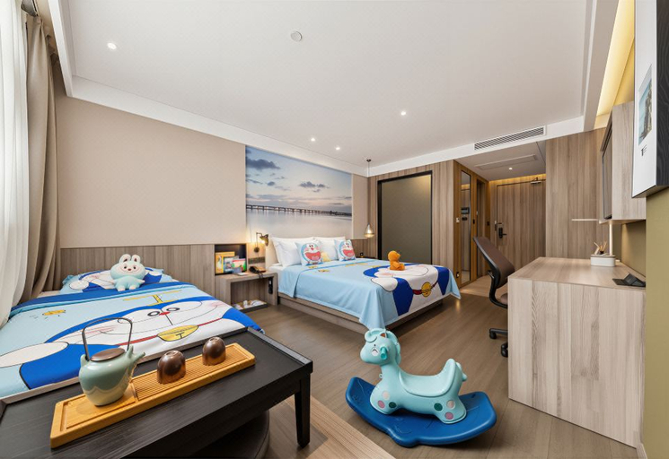 Bedroom 2, MEHOOD LESTIE Hotel (Shenzhen Science and Technology Park Gaoxinzong Subway Station), Shenzhen