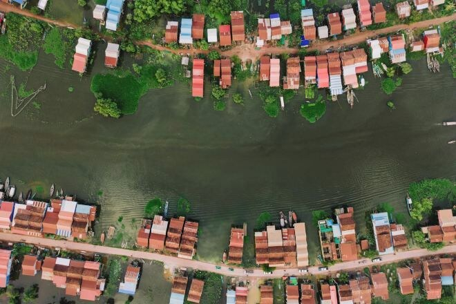 Aerial view, Angkor Golden Guest House, Siem Reap