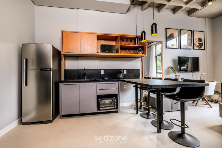 Private kitchen 4, New Loft 750m From Canas Beach Tps208, Florianopolis