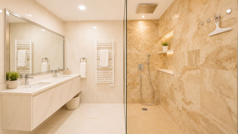 Bathroom 3, Trident Luxury Beach Apt by TrulyCyprus