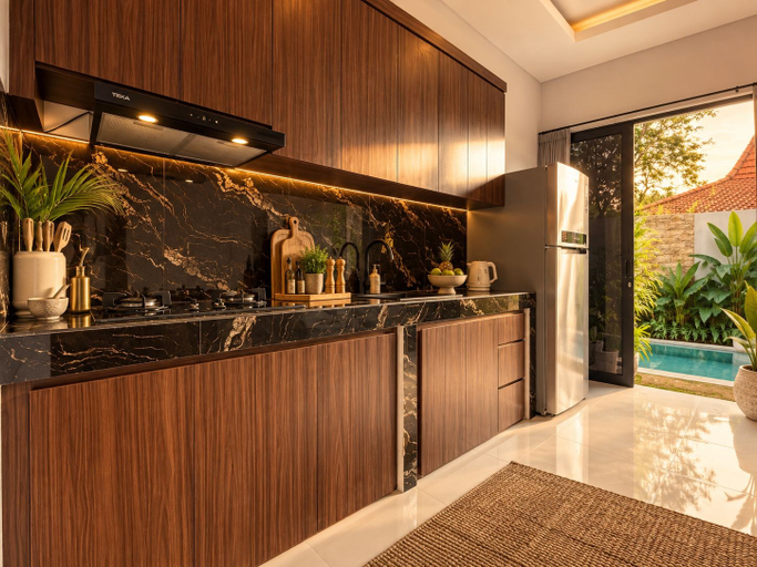 Private kitchen 4, Private Pool Villa, Central Canggu, Badung