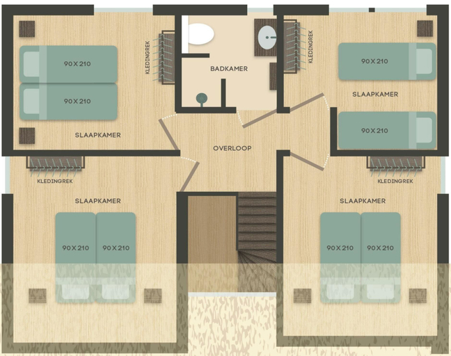 Floor plan 4, Group Stay Near Schoorl Dunes, Bergen