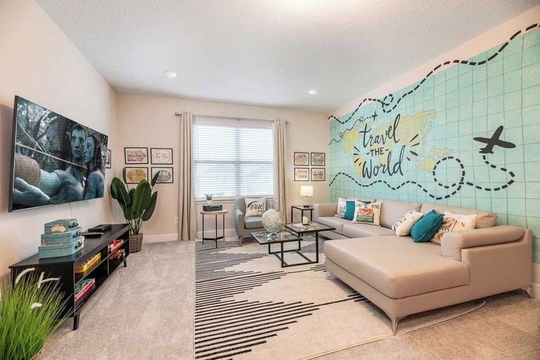 Living area 5, 7BR Disney Villa w/ Pool, Encore FL, Osceola