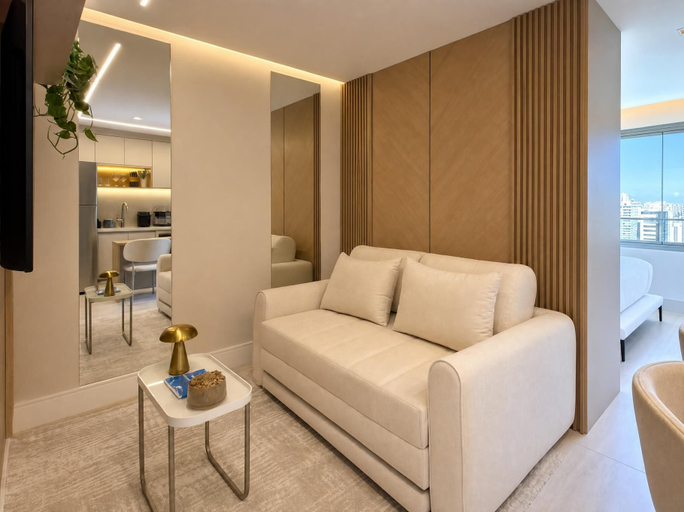 Living room, Studio Ibirapuera by WeCare Hosting, São Paulo
