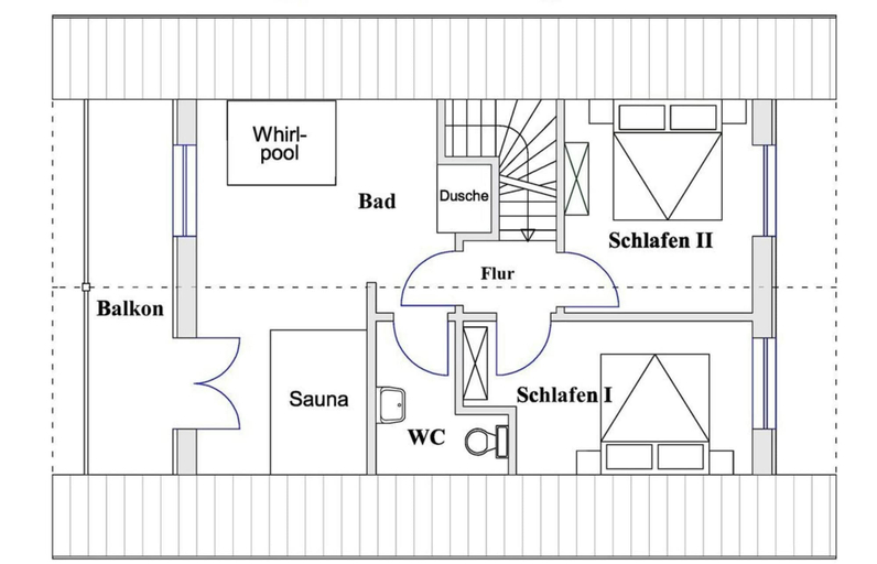 Floor plan 2, Familienferienhaus mit Sauna und Whirlpool, Nordfriesland