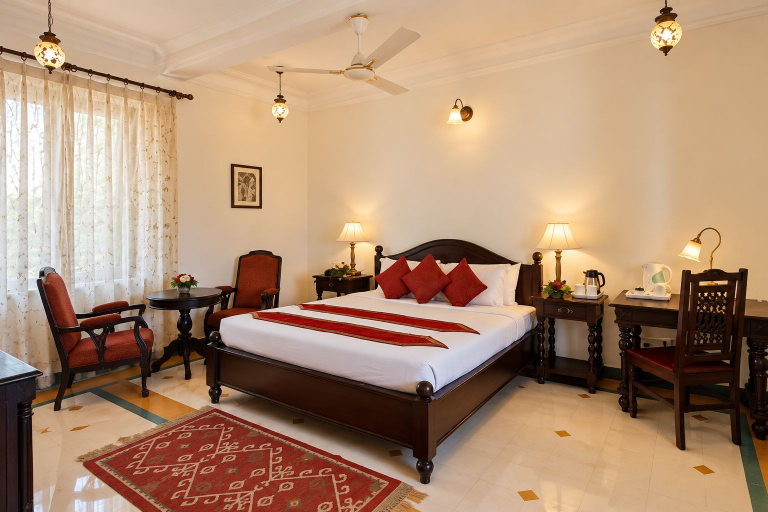 Bedroom 3, Khandwa Haveli – A Boutique Heritage Hotel, Jaipur, Jaipur