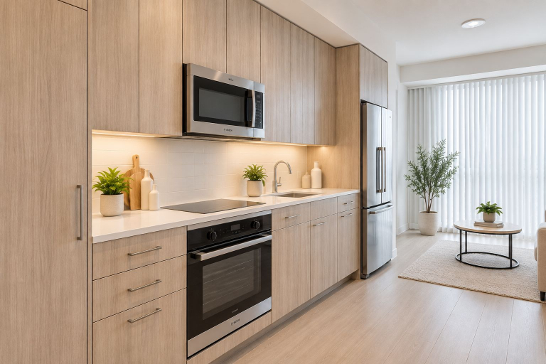 Private kitchen, Clarenza Central Suites, Toronto