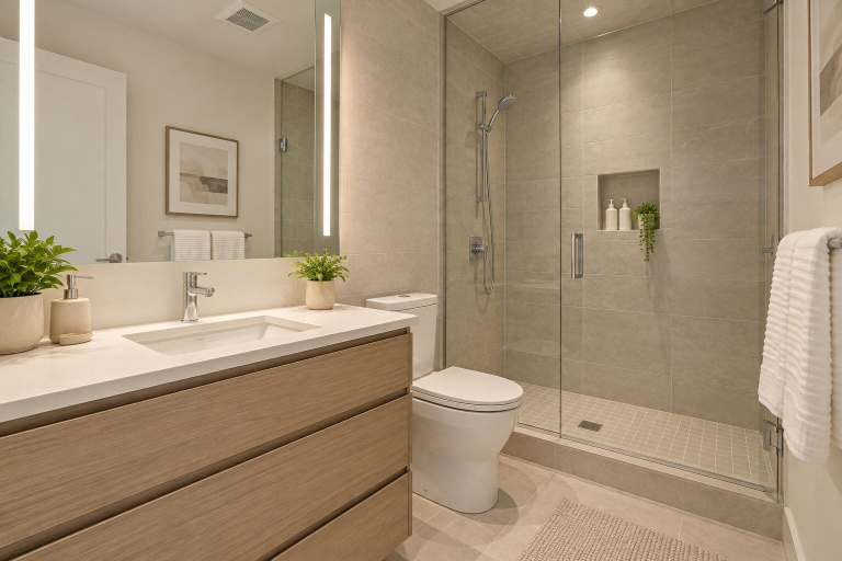 Bathroom, Clarenza Central Suites, Toronto