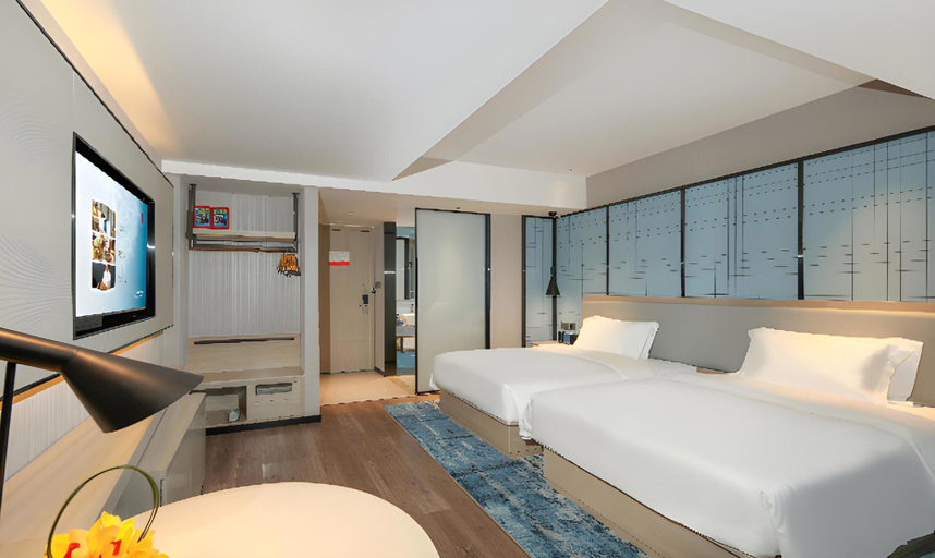 Bedroom 2, Echarm Hotel Chengdu Dafeng Fenghuang Mountain Sports Park, Chengdu