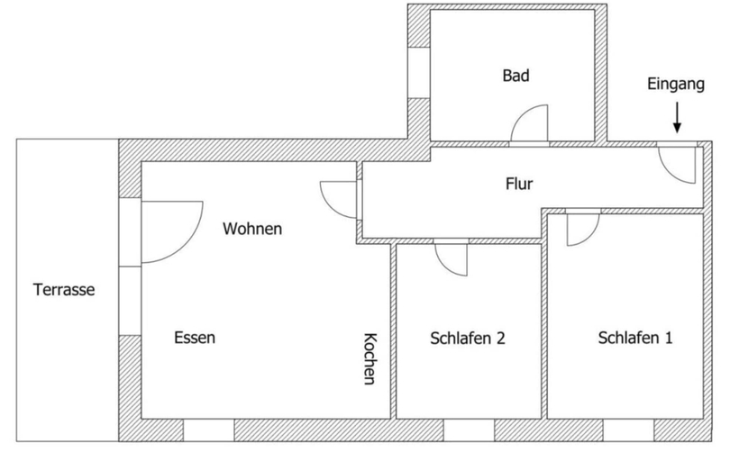 Floor plan, Holiday Apartment With 2 Bedrooms, Wittmund