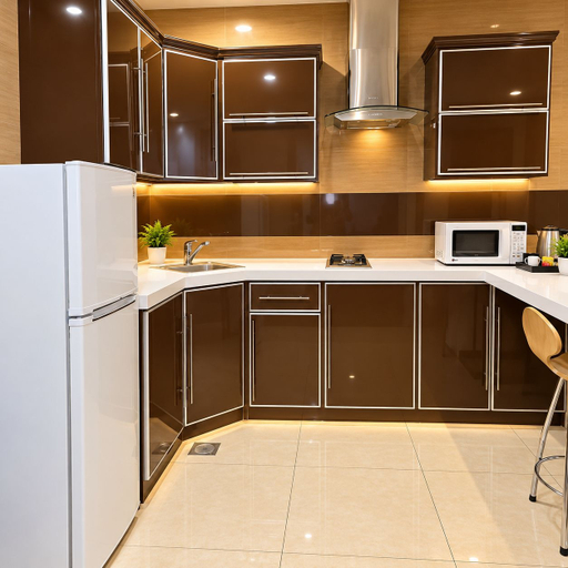 Private kitchen, Manazilna Serviced Apartments, Riyadh