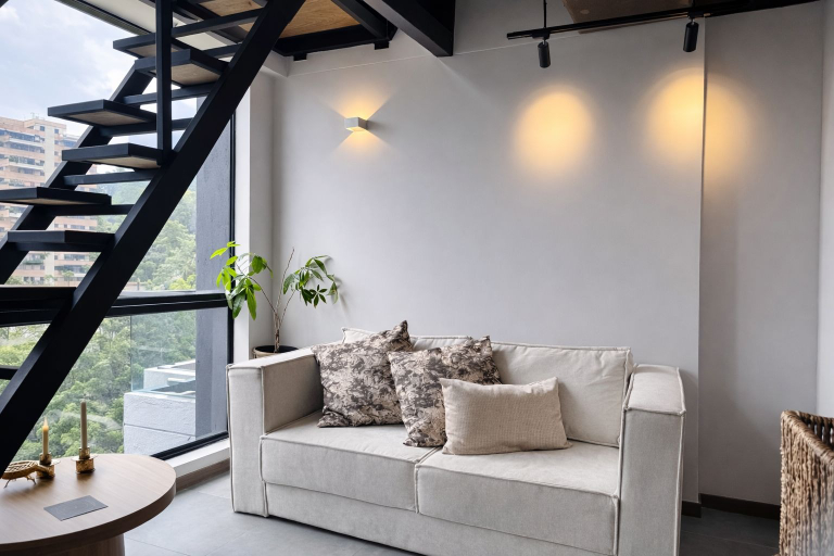 Living area 2, Luxury Duplex with City Views, Medellín