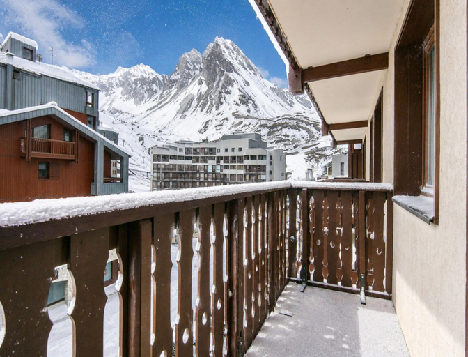 Balcony, Alpine Ski Apartment in Tignes for 4, Savoie