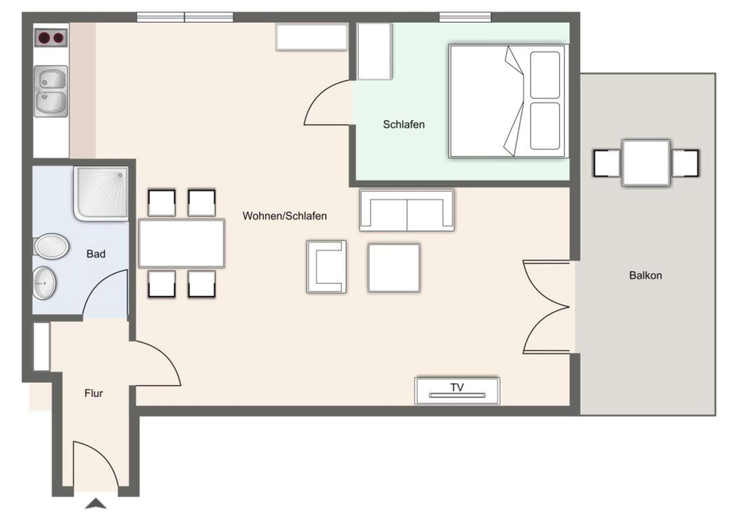 Floor plan, Utholm 1 Dike hut, Nordfriesland