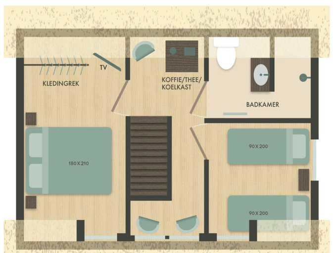 Floor plan 2, Group Stay Near Schoorl Dunes, Bergen