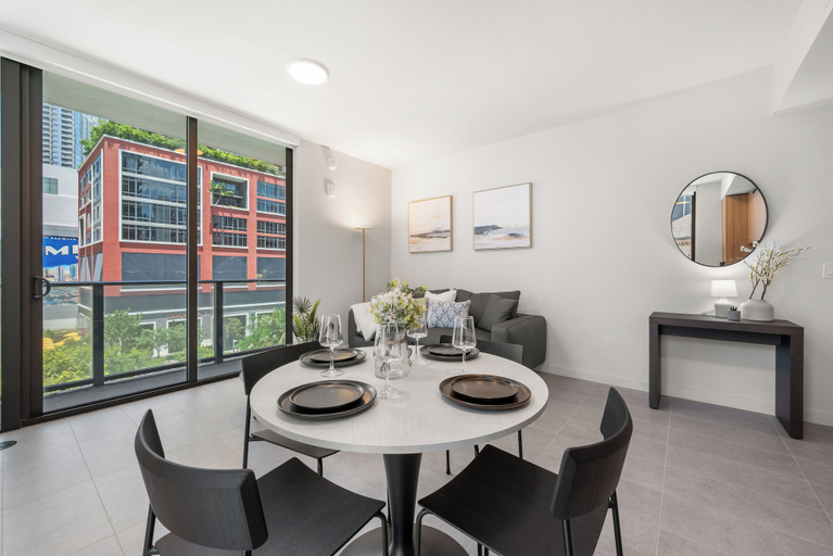 Dining, 501 First Corner Balcony by Palermo Home, Miami-Dade