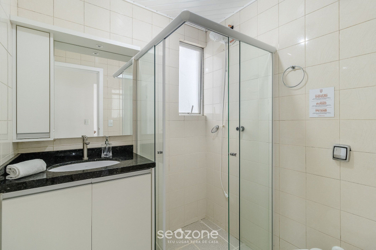 Bathroom, Apt W/balcony 100m From Beach - Ingleses Eab203, Florianopolis