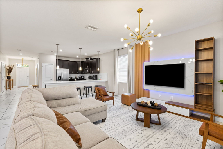 Living area 5, 9BR Themed Villa + Pool Spa & Game Room, Osceola
