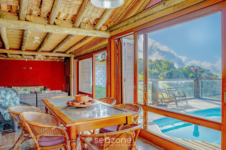 Dining, Beautiful Rustic House w/ Pool in Garopaba Egf000, Garopaba