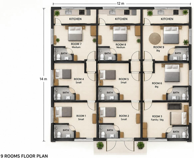 Floor plan, Set Inn - 5, Phuket Island