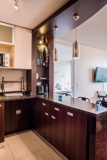 Private kitchen 4, Kennedy Apartments by Andes with Parking, Santiago