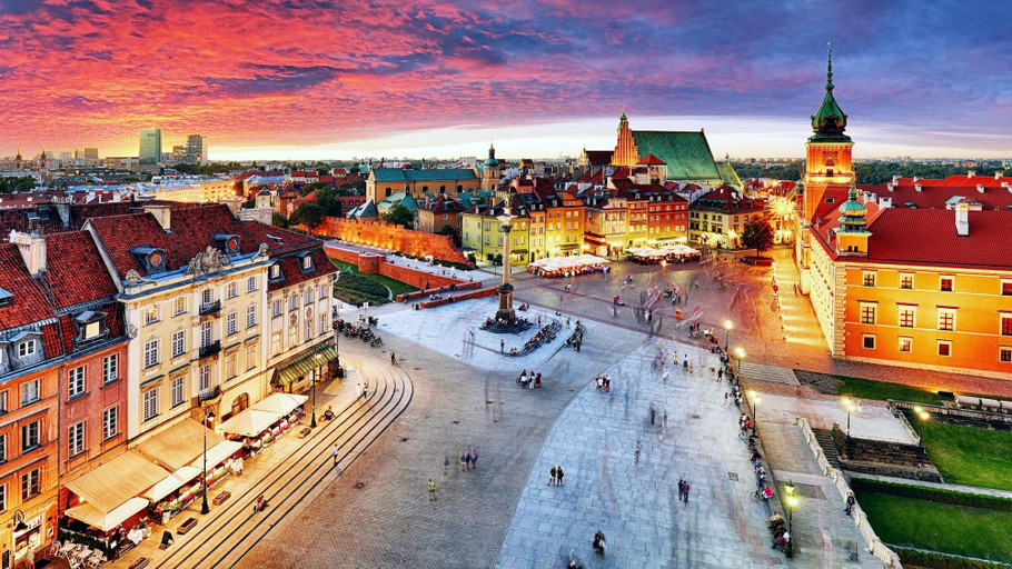 Aerial view, Lumina 3 room Apart near Pałac Kultury, Warsaw