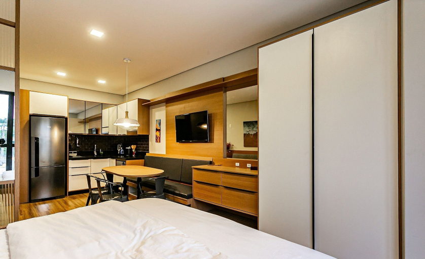 Bedroom, Studio cond. com piscina 700m da praia STI108, Florianopolis