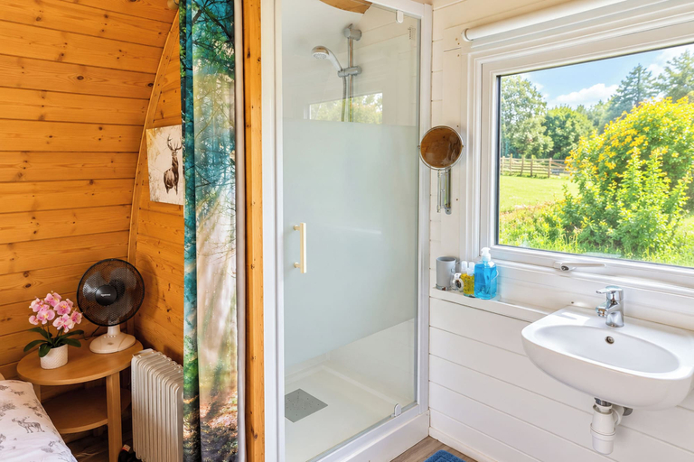 Bathroom 5, Glamping Pod in St Austell, Sleeps 2 With Spa Pool, Cornwall