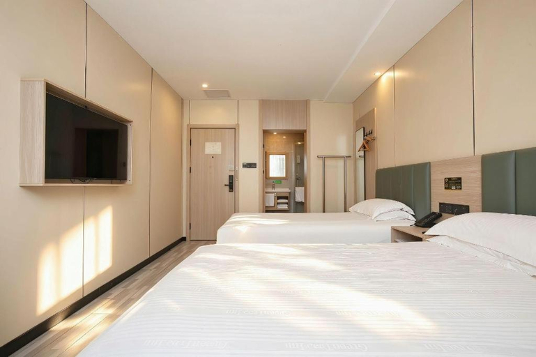 Bedroom 2, GreenTree Inn Yangzhou Slender West Lake Wencheng Attic Express Hotel, Yangzhou